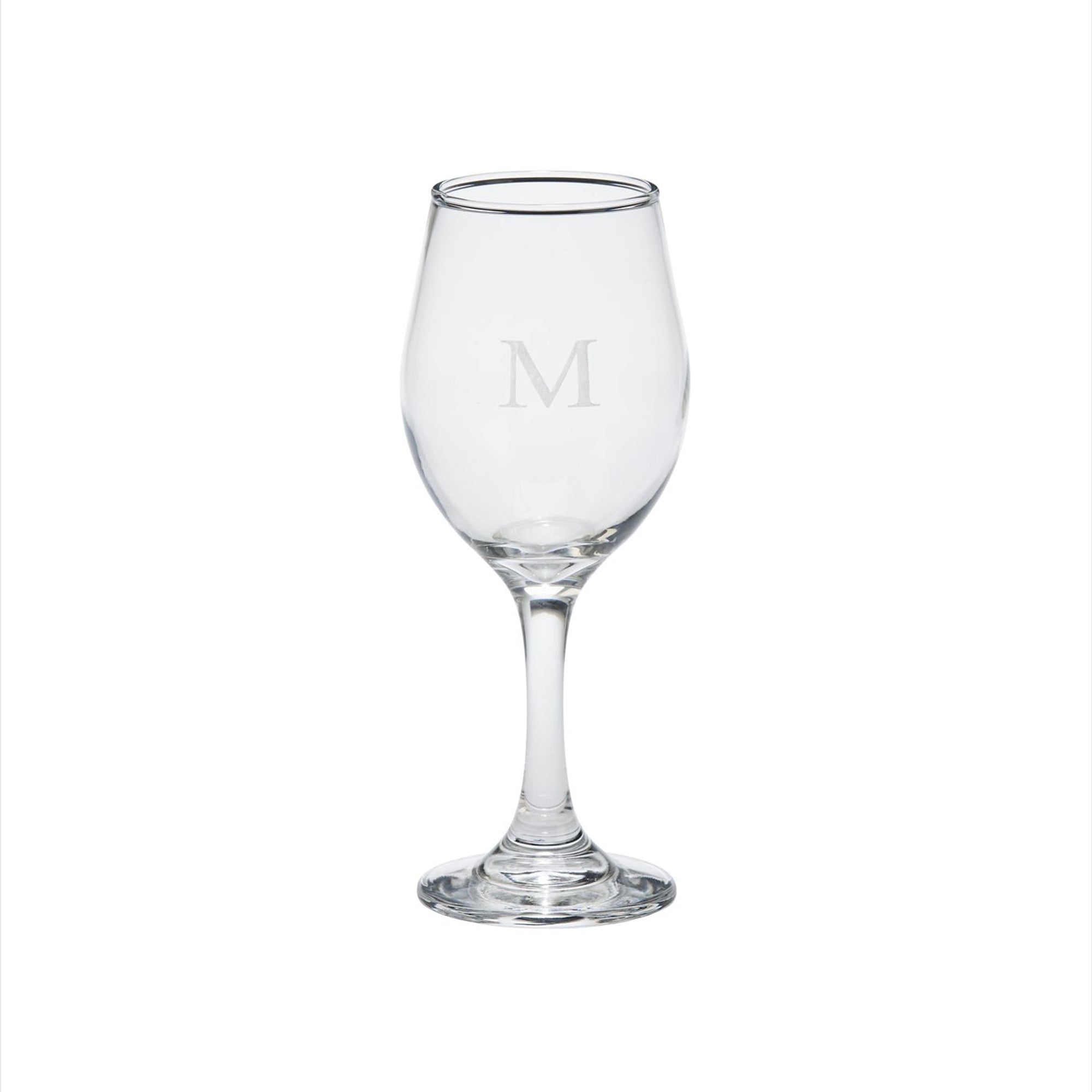 goblet with initial empty glass