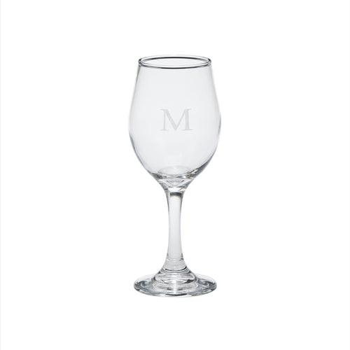 goblet with initial empty glass