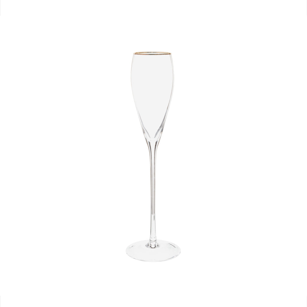 Gold-Rim Tapered Champagne Flutes Set - 8 oz