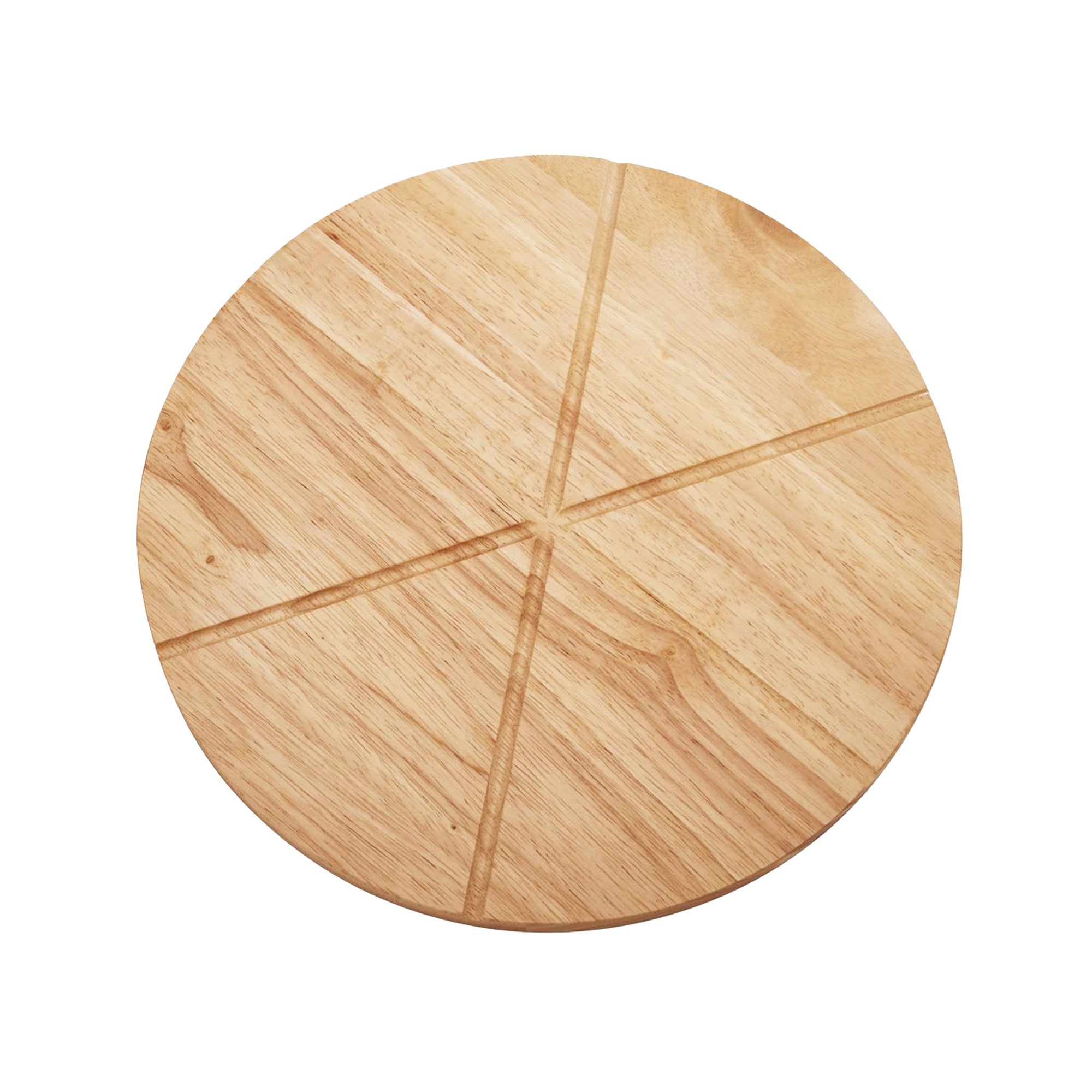 14" Wooden Pizza Board with Precision Cutting Wheel & Server