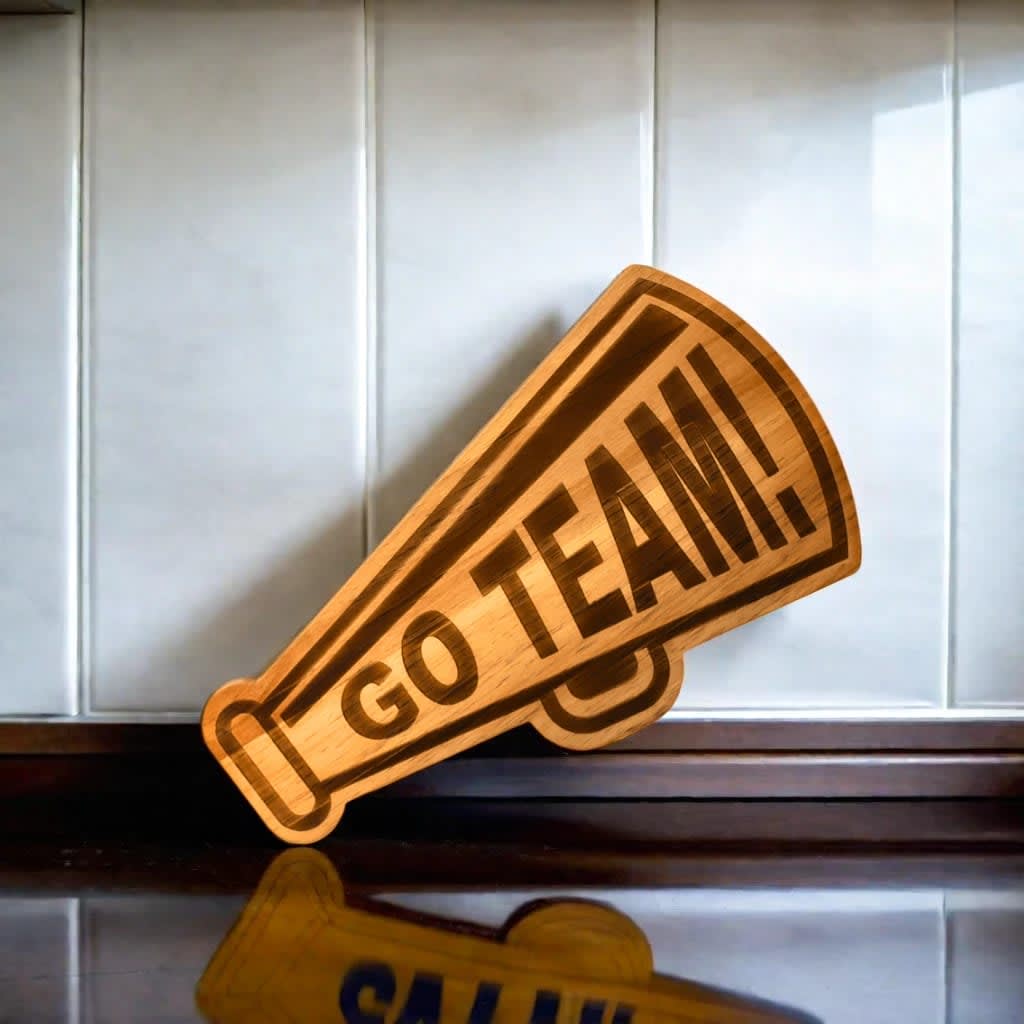 Go Team Megaphone Wood Board - 9.25" x 16"3
