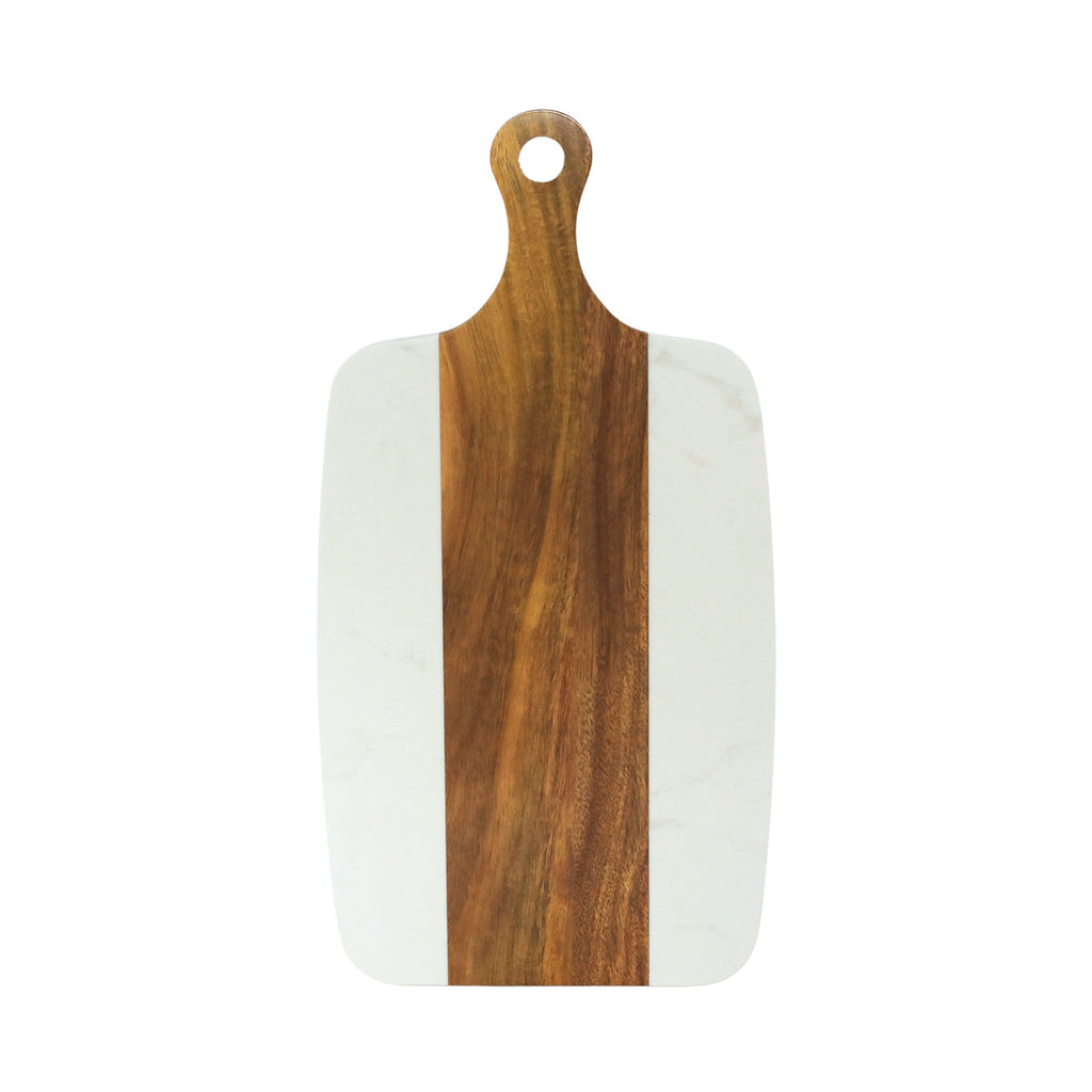 White Marble and Acacia Wood Center Handled Board_1