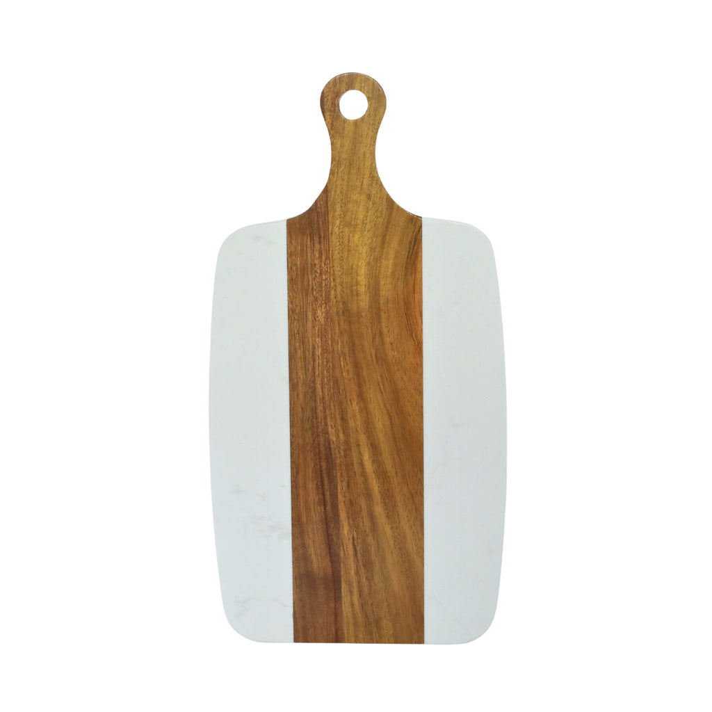 White Marble and Acacia Wood Center Handled Board_3
