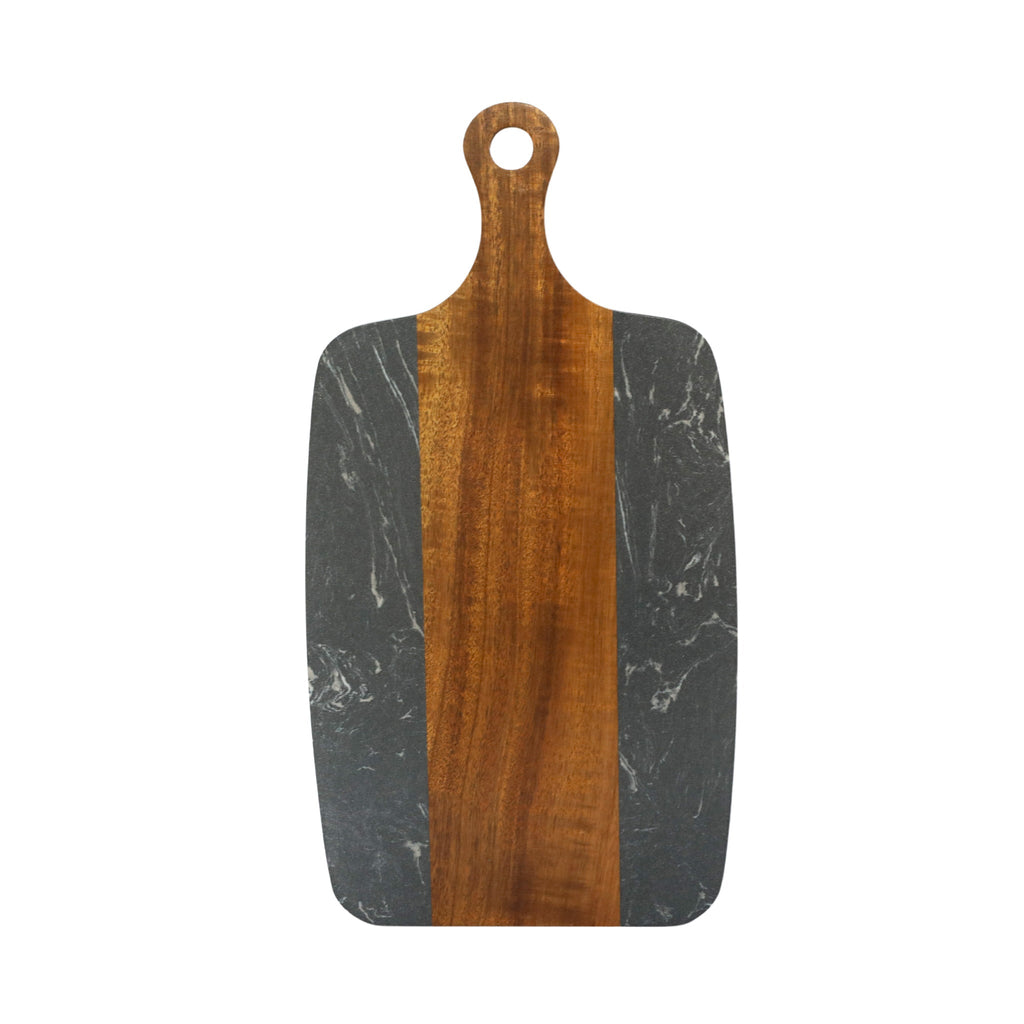 Black Marble and Acacia Wood Center Handled Board_1