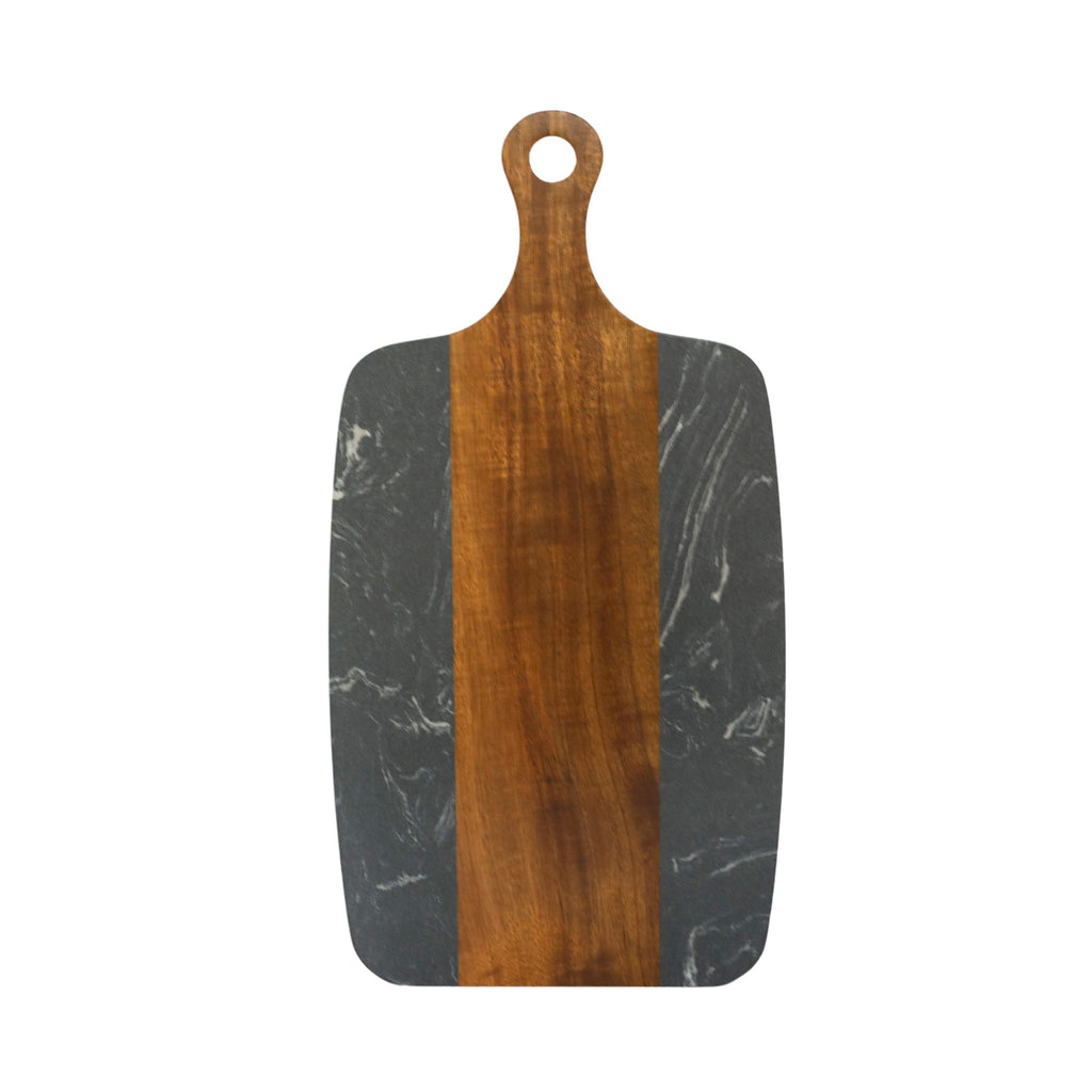 Black Marble and Acacia Wood Center Handled Board_3