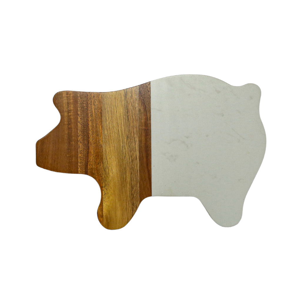 White Marble and Acacia Wood Pig Board_1
