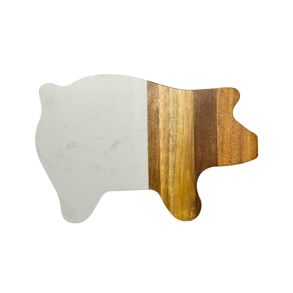 White Marble and Acacia Wood Pig Board_3
