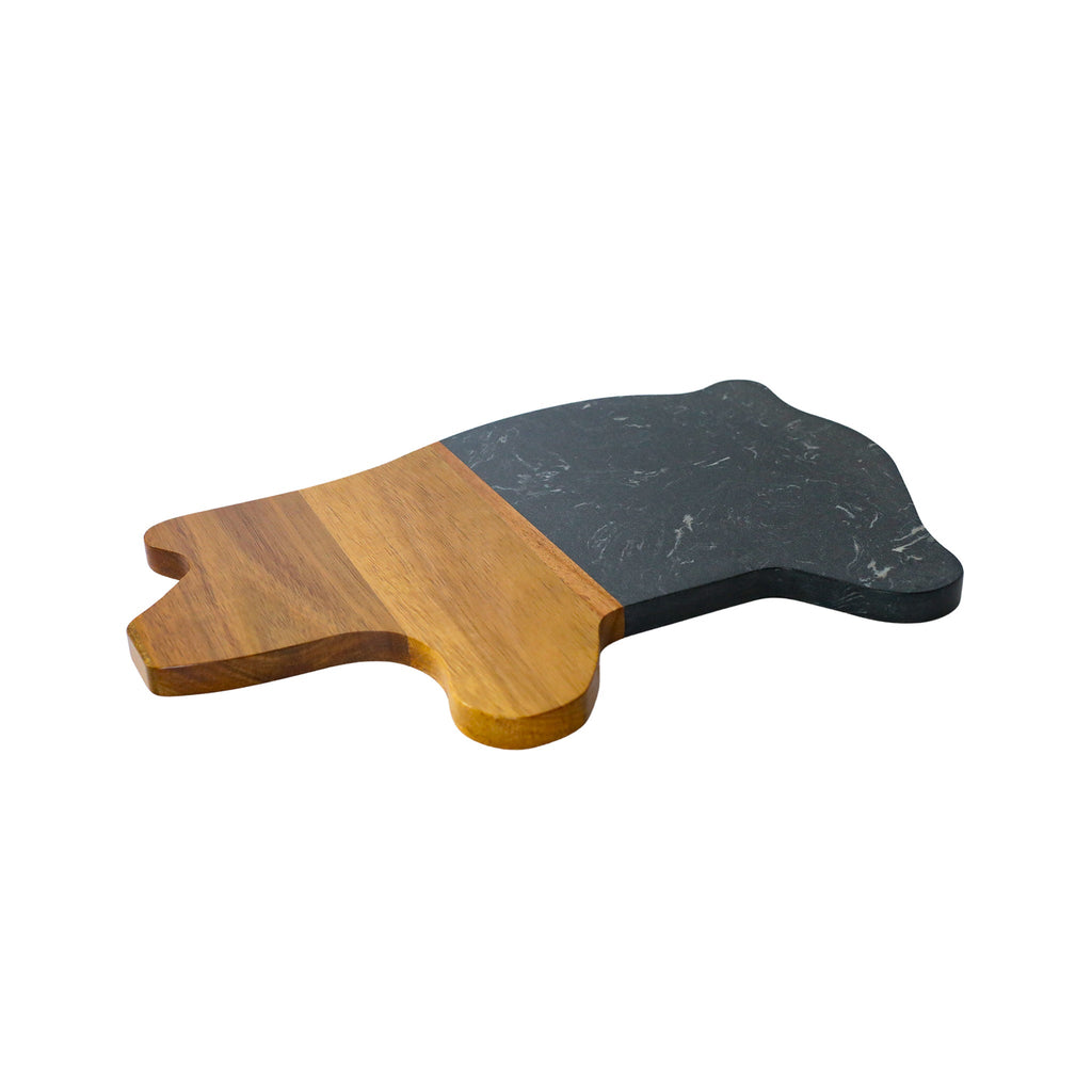 Black Marble and Acacia Wood Pig Board_2