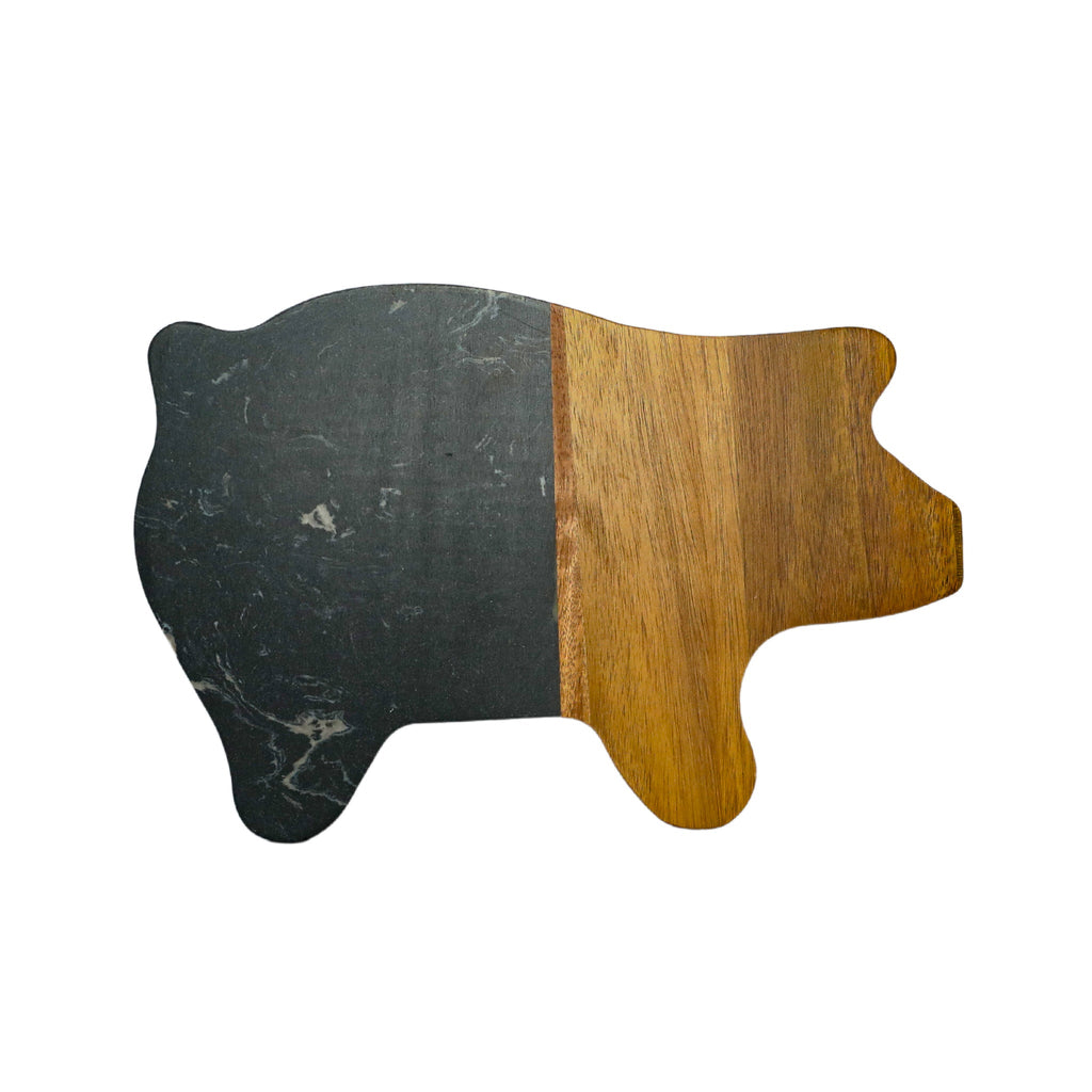 Black Marble and Acacia Wood Pig Board_3