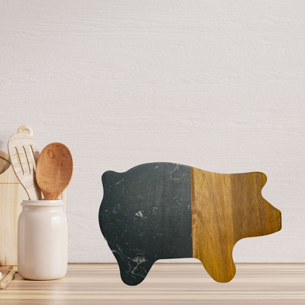 Black Marble and Acacia Wood Pig Board_lifestyle