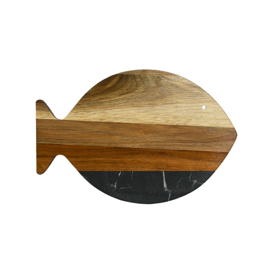 Black Marble and Acacia Wood Fish Board_1