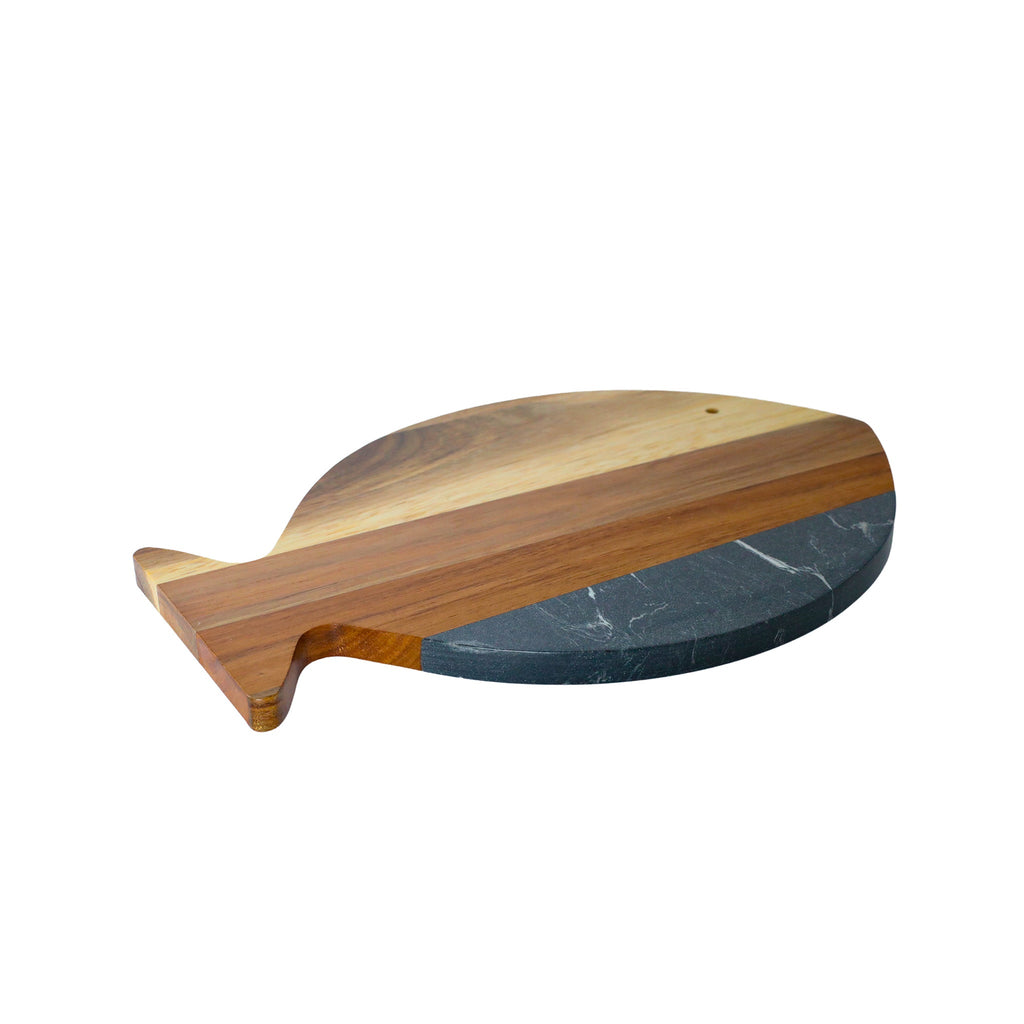 Black Marble and Acacia Wood Fish Board_2