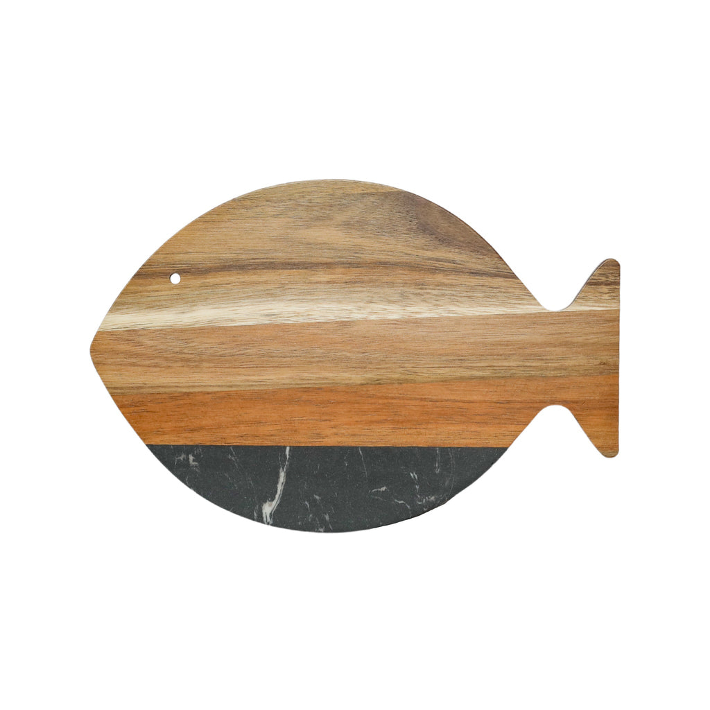Black Marble and Acacia Wood Fish Board_3