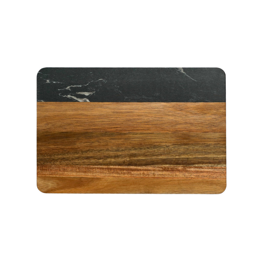 Black Marble and Acacia Wood Rectangle Board_1
