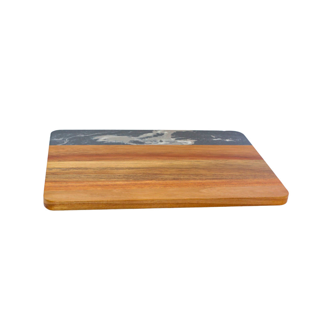 Black Marble and Acacia Wood Rectangle Board_2