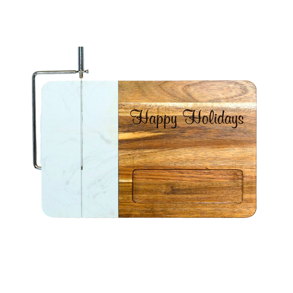 White Marble and Acacia Wood Board with Slicer_3