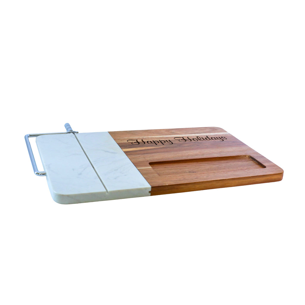 White Marble and Acacia Wood Board with Slicer_4