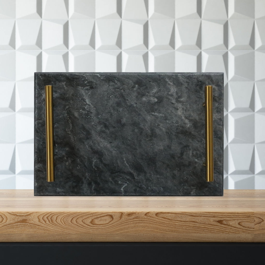 Black Marble Board with Gold Handles_lifestyle