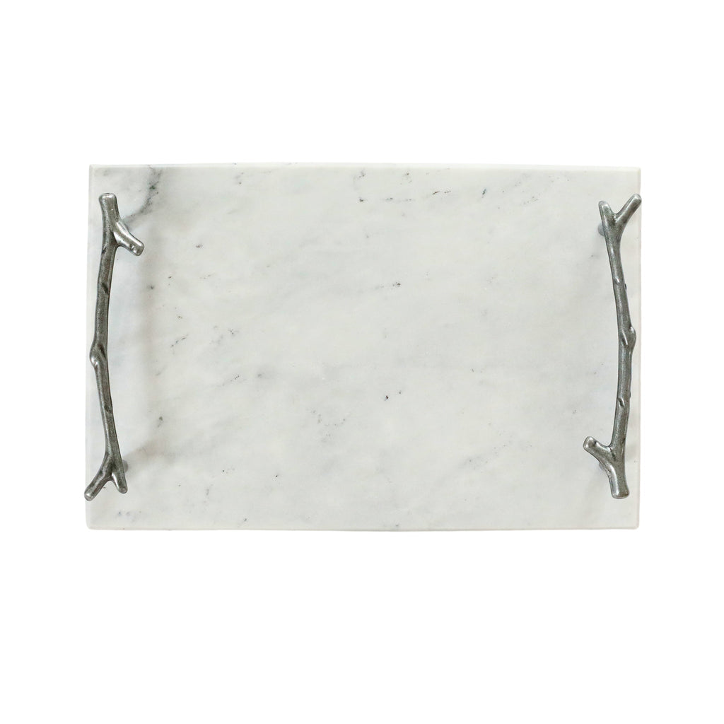 White Marble Board with Silver Branch Handles_1