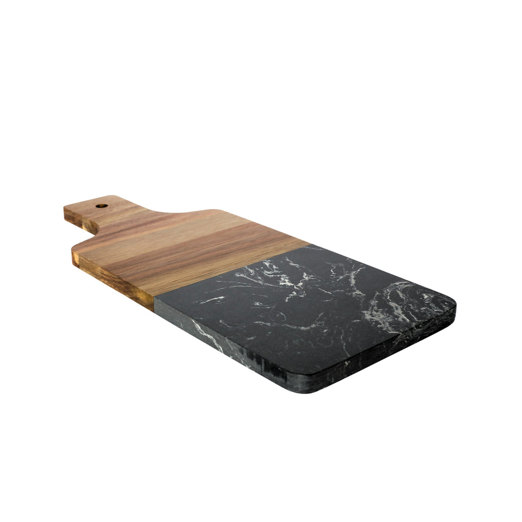 Black Marble and Acacia Wood Handled Board_2