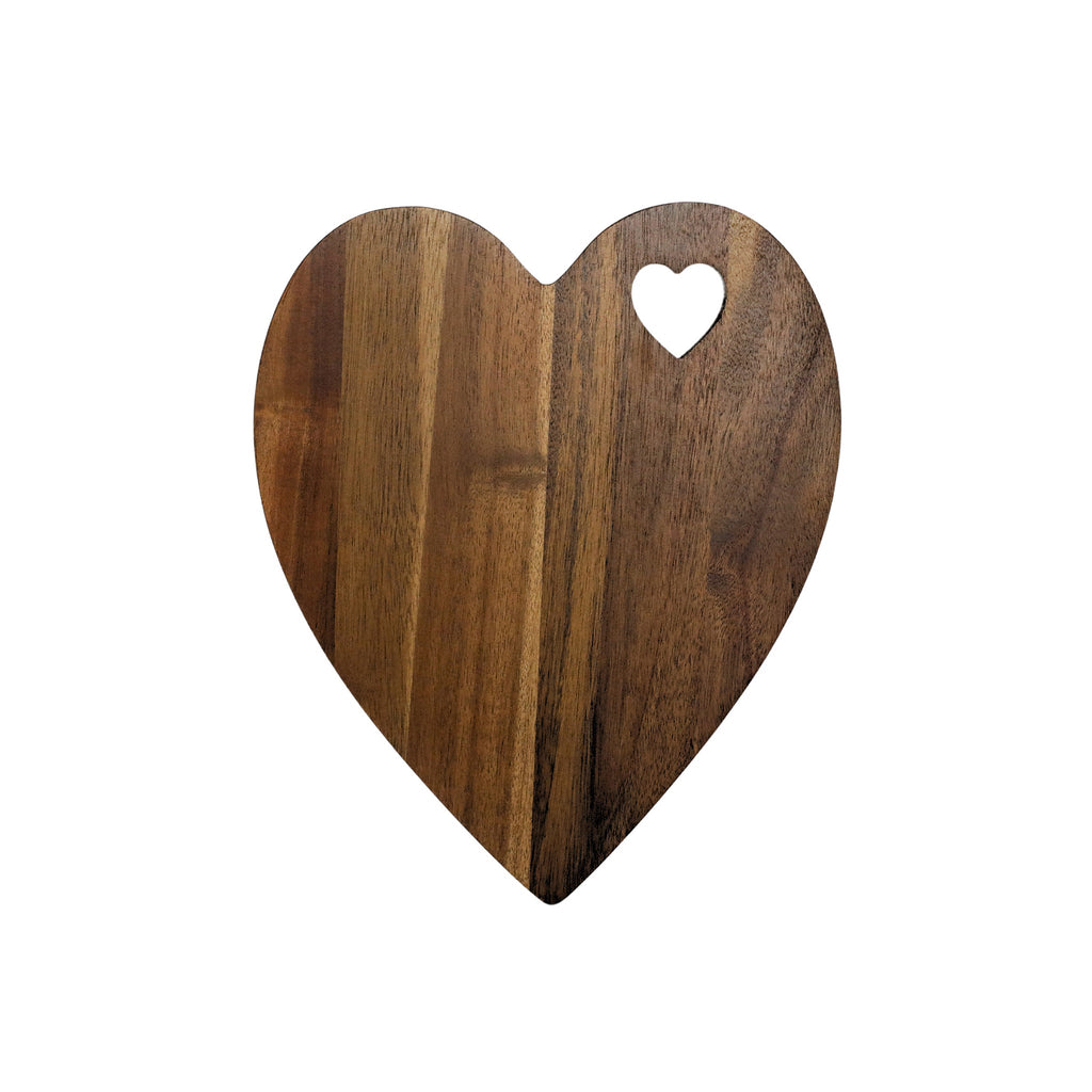 Heart Shaped Acacia Wood Board - 9.75" x 12"_1