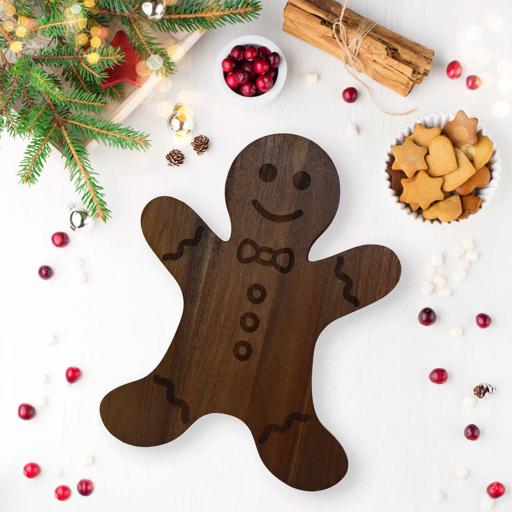 Gingerbread Man Acacia Wood Board - 15" x 11.5"_lifestyle