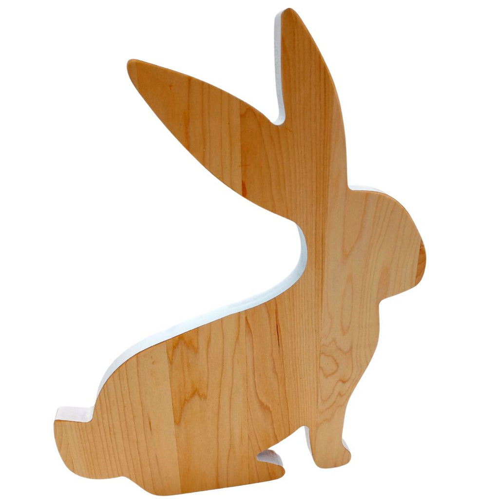 Hopping Wood Bunny Board with White Milk Paint Outline_1
