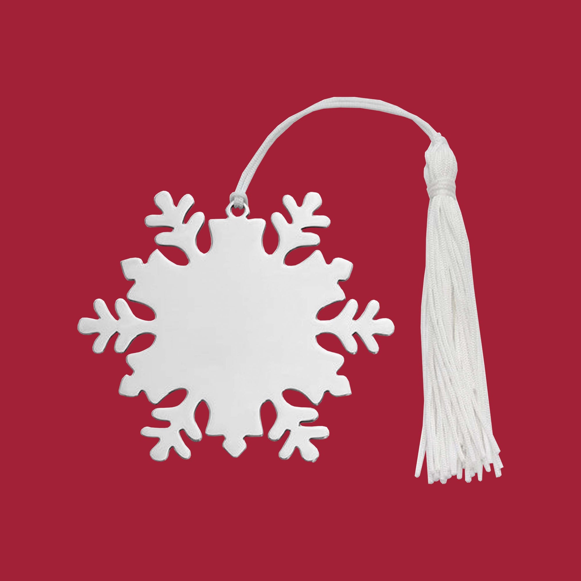 Snowflake Ornament w/White Tassel