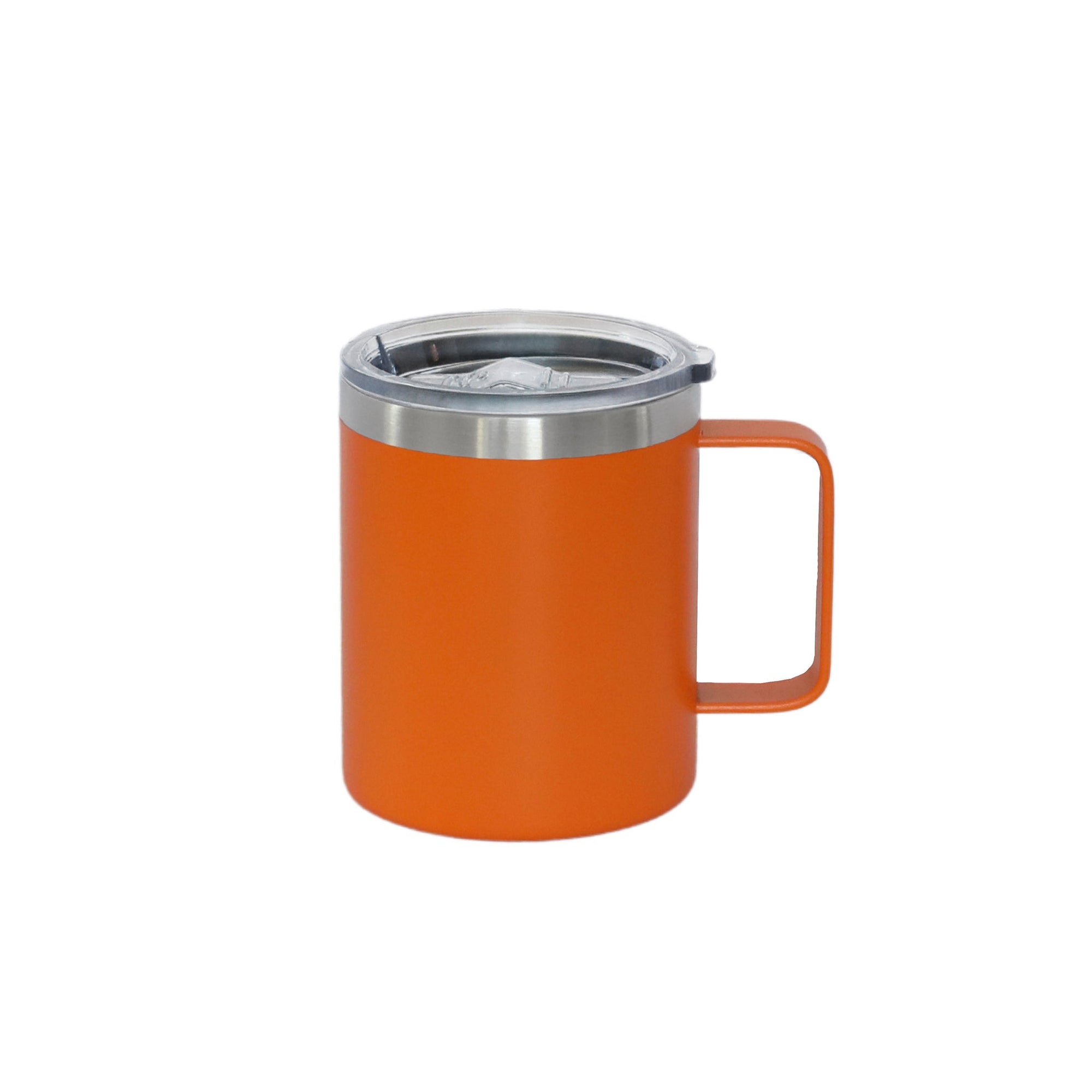 12 Oz Stainless Steel Travel Mug with Handle - Orange
