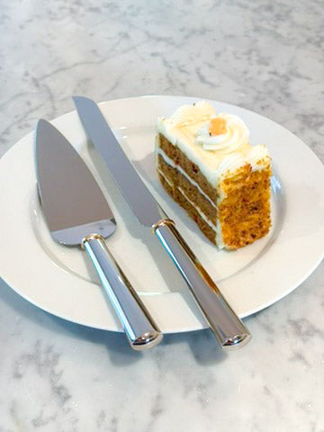 Gold Ring Cake Knife & Server Set