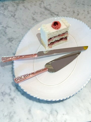Galaxy Rose Gold Cake Knife & Server Set