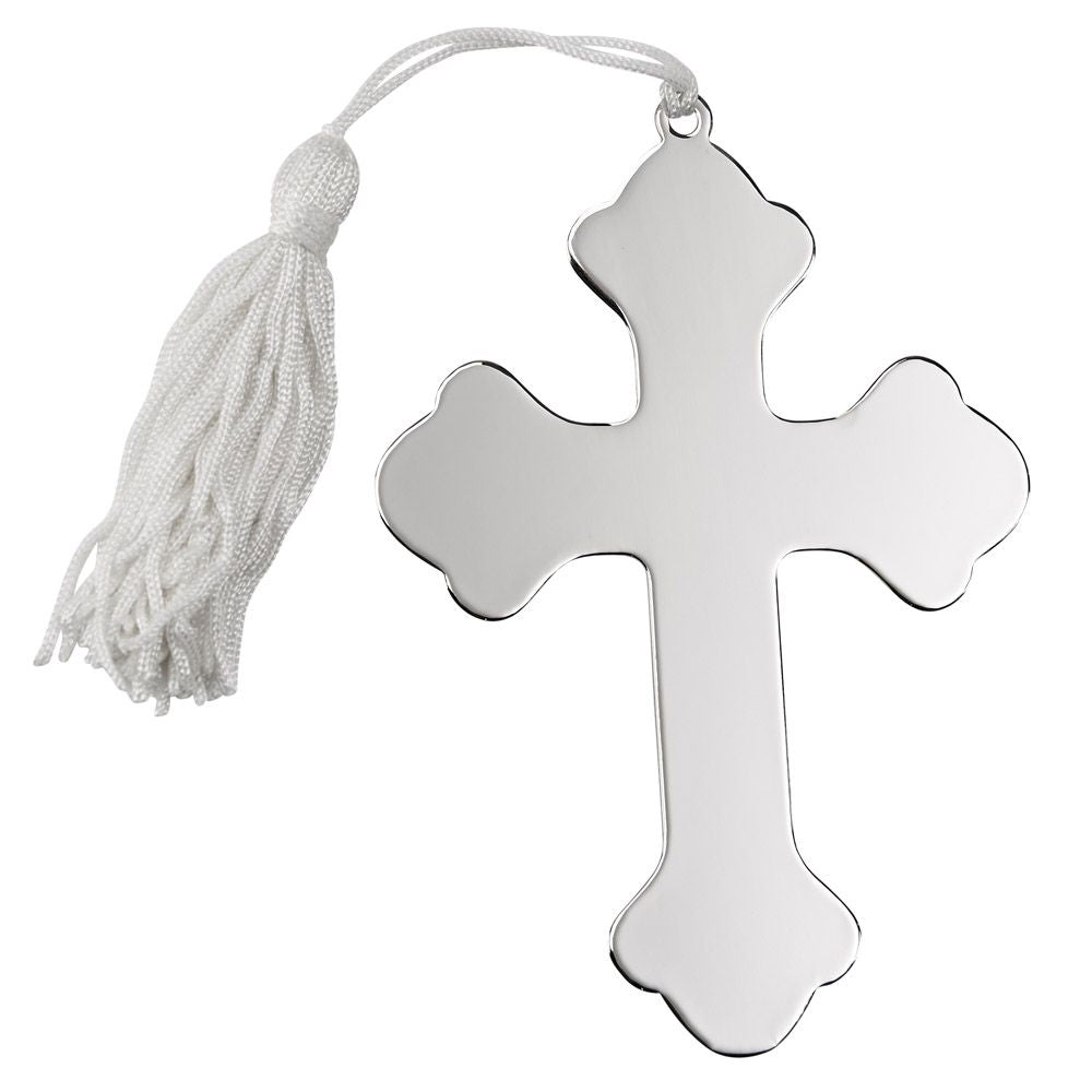 Cross Ornament W/white Tassel 4.5 X 3