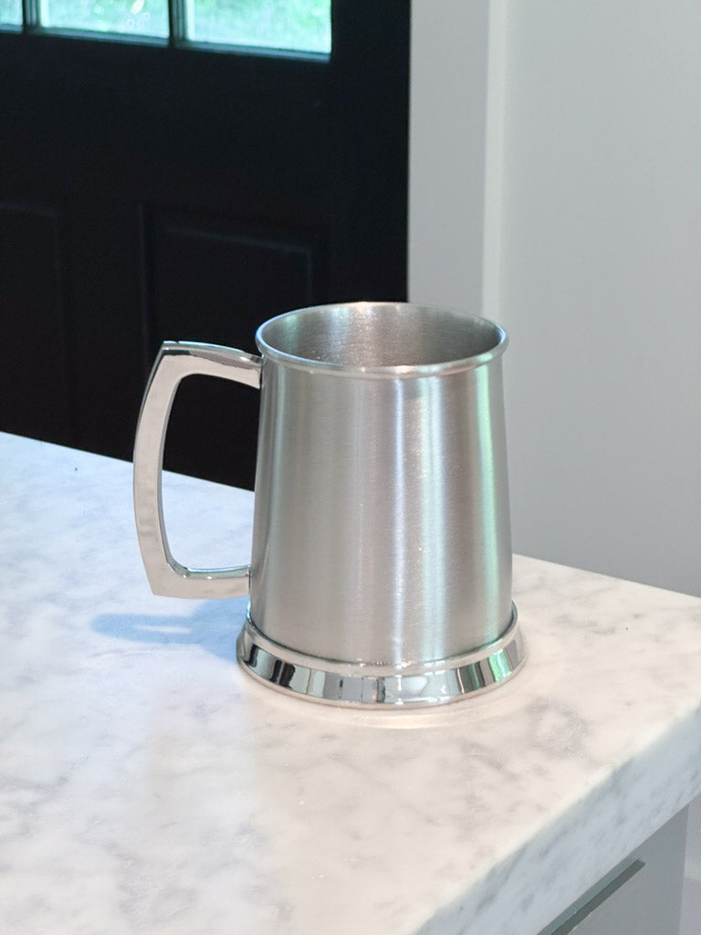 Stainless Steel Tankard with Satin Matte Finish - 20 oz