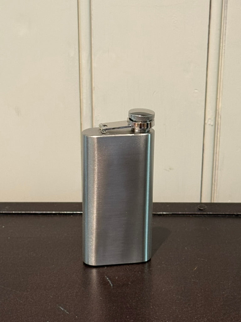 6 oz Silver Stainless Steel Pocket Flask