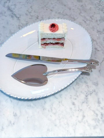 Knife & Server Set With Heart Motif