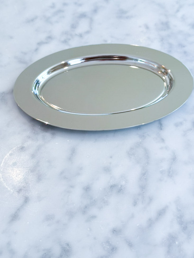 Silver Oval Nickel-Plated Tray - 6"