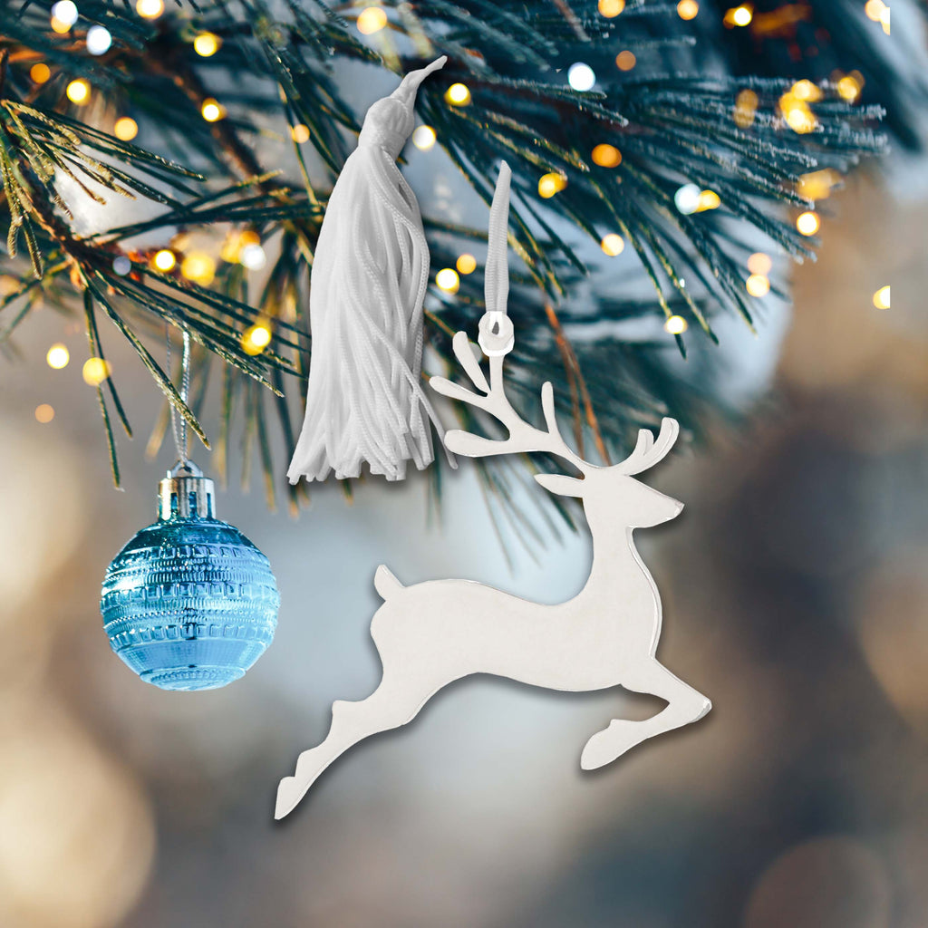 Reindeer Ornament w/White Tassel