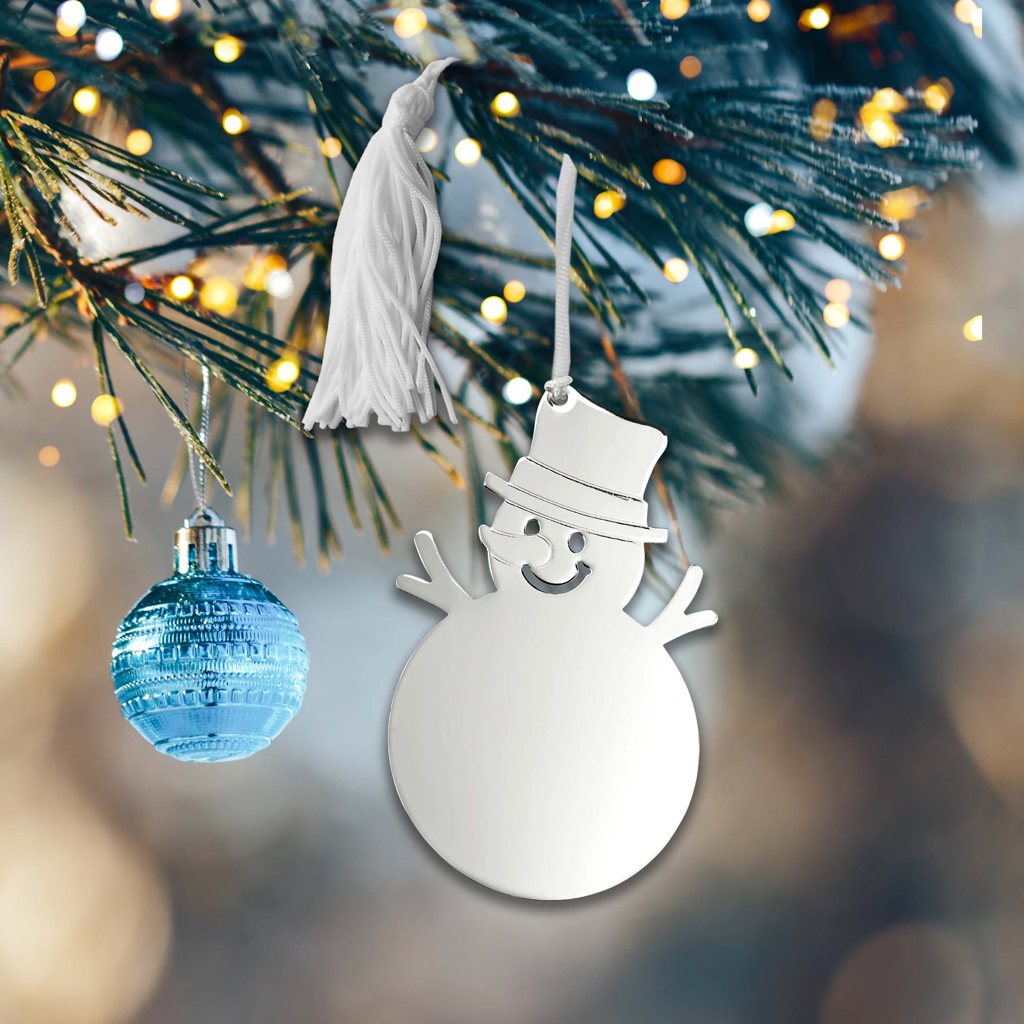 Snowman Ornament W/white Tassel