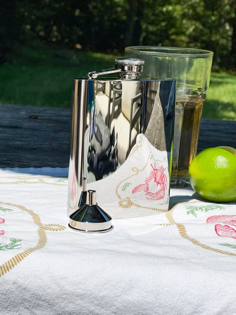 Stainless Steel Polished Finish Flask - 8 oz