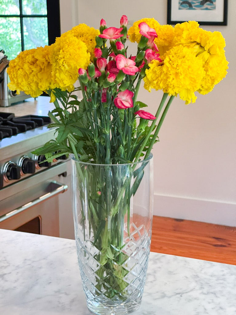 Crystal Linear Vase With Medallion Ii Pattern, 12" X 6"