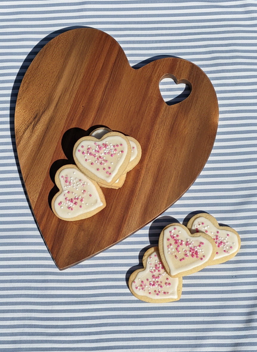 Heart Shaped Acacia Wood Board - 9.75" x 12"